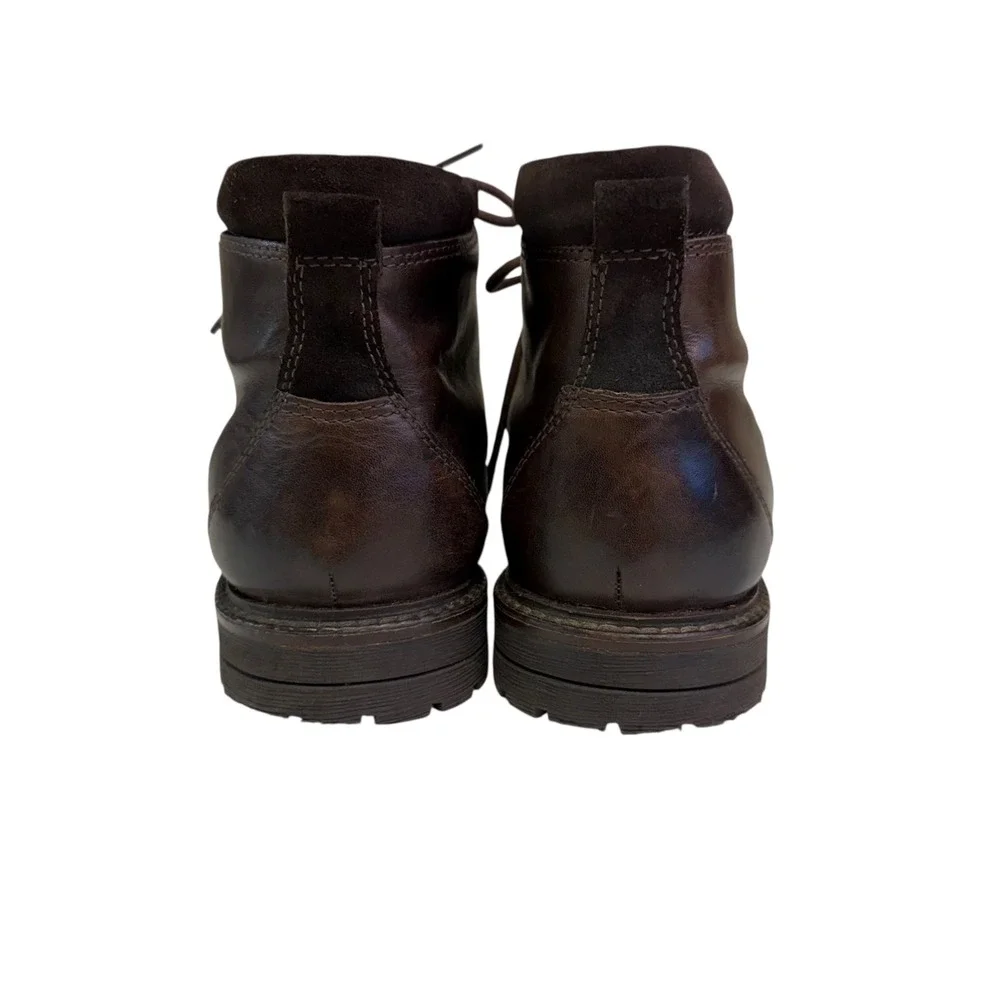 Bar III Boyd Mens Brown Leather Hiking Boots Faux Shearling 9.5 M Gorpcore Cabin